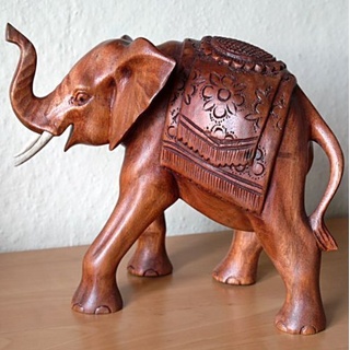 Elefant Holz großer indischer Glücks Elefant19