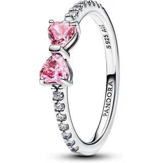 Pandora 193510C01 Damen-Silberring Funkelnde Pinkfarbene Schleife, 58/18,5