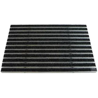 Emco Fußmatte Eingangsmatte DIPLOMAT, Rips Anthrazit, rechteckig, Höhe: 22 mm, Größe: 750x500 mm, für Innen- und überdachten Außenbereich schwarz 74 cm x 49 cm x 22 mm