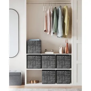 Songmics Aufbewahrungsbox 33 x 33 x 33 cm 6-tlg. schwarz meliert