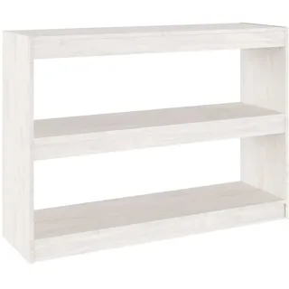 vidaXL Massivholz Kiefer Bücherregal Raumteiler Standregal Aktenregal Raumtrenner Regal Wandregal Büroregal Mehrzweckregal Weiß 100x30x71,5cm