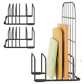 TUWENA Geschirrständer 2 Stück Schneidebrettständer, Tellerhalter schublade mit 5 Schlitze, Schneidebrett Halter, für Küche Schneidebretter, Backbleche, Tabletts