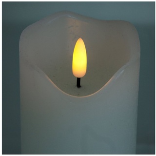 ToCi LED-Kerze LED Echtwachs Kerzen 4er Set Weiß mit Timer schwarzer Docht Ø7,5cm 15 cm