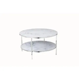 SalesFever Couchtisch rund Weiß 80 x 80 x 45 cm