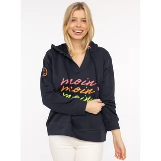 Zwillingsherz Moin Moin Moin Hoodie blau S/M