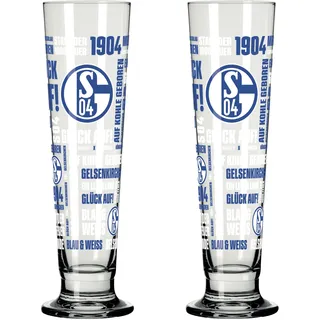 RITZENHOFF Bierglas-Set 2er - 398 ml - Made in Germany | Artikelnr. 9051001, Serie FC Schalke, 2 Biergläser 398 ml, Kristallglas, spülmaschinenfest
