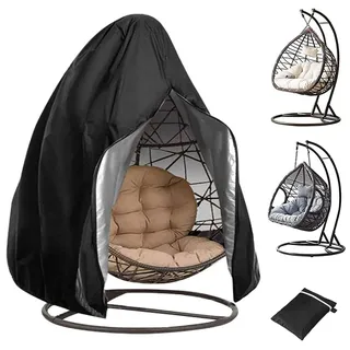 Timisea Hängesessel Schutzhülle, longziming groß Abdeckung für Hängesessel 210D Oxford Wasserdicht, Winddicht, UV-Beständiges, mit PVC-Überzug, Kordelzug Schwarz (200 x 230 cm)...