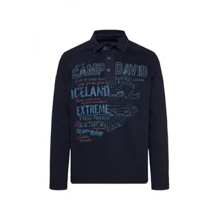 CAMP DAVID Langarm-Poloshirt mit Artworks und Twill-Details 4XL (66/68)