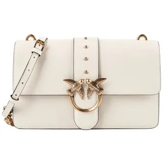 PINKO Love One Classic Umhängetasche Baumwolle/Leder Weiß/Gold