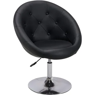 Duhome Barstuhl Loungesessel Höhenverstellbar Kunstleder, Schwarz | Drehstuhl Cocktailsessel mit Armlehne für Wohnzimmer Esszimmer Schlafzimmer