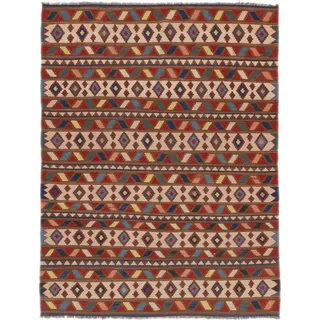Nain Trading Orientteppich Kelim Fars 179x216 Handgewebter Orientteppich / Perserteppich, rechteckig, Höhe: 5 mm braun|rot
