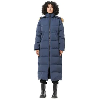 Fitouch Waukee Damen Lange Daunenparka | 750+ Fillpower-Isolierung | Maxi-Jacke | Wasserabweisende Pufferjacke | BalanceWarmer-Verhältnis | Marineblau | Größe XL - XL
