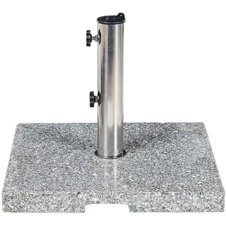 Beliani Schirmständer Granit/Edelstahl 45 x 45 cm Grau