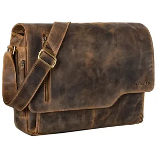 STILORD Laptoptasche "Marlon" Ledertasche Herren Business braun