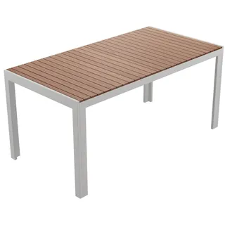 Florabest Gartentisch Terrassentisch Aluminium/Eukalyptustischplatte ca 156x80cm