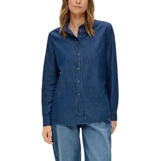 S.Oliver Jeansbluse mit durchgängiger Knopfleiste blau XL (42)