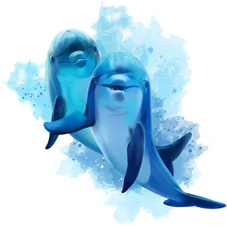 yabaduu Delfin Wandtattoo 20x20cm Meerstiere Wandaufkleber Ozean für Kinder | Kinderzimmer Wandsticker als Dekoration für Jungen Mädchen Babyzimmer Badezimmer Fenster Wand Deko wasserfest Y003-03