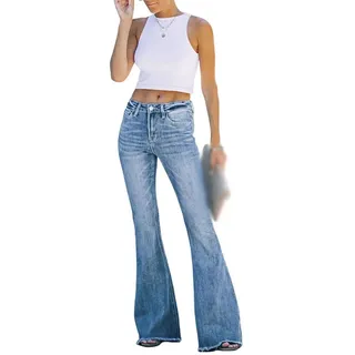AFAZ New Trading UG Loose-fit-Jeans Sommer-Damenhose aus elastischem, gewaschenem, zerrissenem Denim l