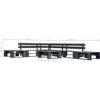 vidaXL Garten-Paletten-Sofagarnitur 6-tlg. Schwarz