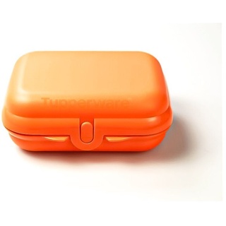 TUPPERWARE Lunchbox Twin dunkel orange Dose Behälter Größe 2 +SPÜLTUCH