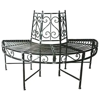Jardinion Baumbank-Halbkreis 124 x 63 x 82 cm Anthrazit