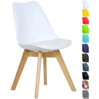 Woltu Esszimmerstuhl Kunstleder weiß