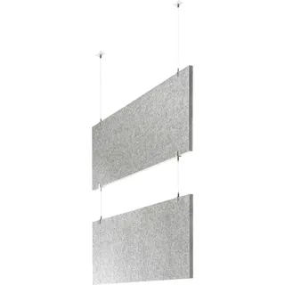 lautloz baffel multiple-Set - Deckenträger Odenwald - 3-fach Farbe: lichtgrau, Größe: 150x50x2,5cm