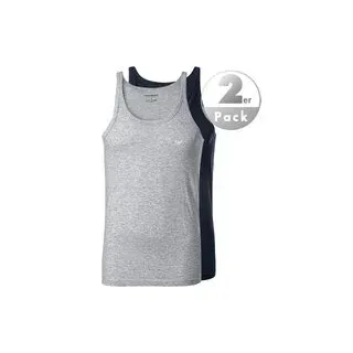 EMPORIO ARMANI Herren Tanktops blau Baumwolle unifarben, blau, NOS