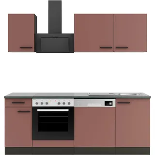 OPTIFIT Küchenzeile Nizza 407 210 cm Rostrot