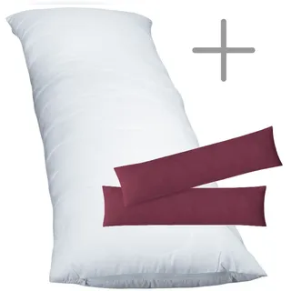 EXKLUSIV HEIMTEXTIL Stillkissen 40 x 145 cm Unifarben Bordeaux