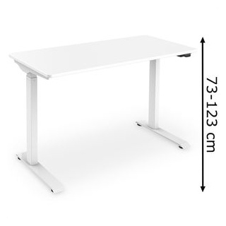Digitus Schreibtisch DA-90407, weiß / weiß, elektrisch höhenverstellbar, 120 x 73-123 x 60cm