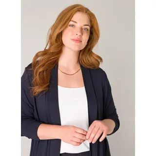 Base Level Curvy Longstrickjacke blau 54/56