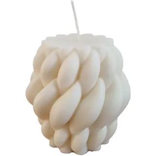 kerzenschule - Handgemachte Tropfkerzen aus Rapswachs „Groß“ (8,5x8,5cm) Deko Kerzen in Weiß - Tropfkerze Knoten Kerze handgefertigt mit Baumwolldocht - Tropfenkerzen ohne Palmöl & Schadstoffe (300g)