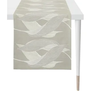 APELT Tischläufer APELT "7312 LOFT STYLE", grau (taupe, weiß), B:48cm L:140cm, Polyester, Viskose, Tischdecken, Jacquardgewebe