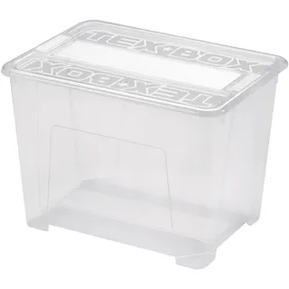homéa Aufbewahrungsbox mit Deckel 38 x 28 x 27,2 cm transparent/weiß