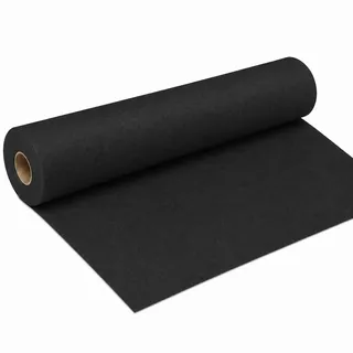 DeinPack 1 Rolle Airlaid Tischläufer schwarz 40cm x24m HORECA perforiert | HORECA Qualität- Perforierung alle 120cm - Hochwertiger einweg Tischläufer Ideal für alle Dekorationen, Hochzeit & Partys