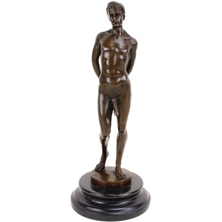 Kunst & Ambiente - Erotik Bronzefigur - Nackter Sexy Mann mit erigiertem Glied - signiert von Nick - Sexy Statue - Erotik Akt - Gay Skulptur - Jüngling - Wohndeko - Innendekoration