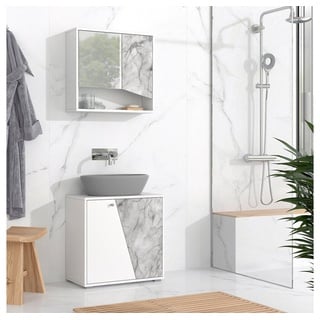 Vicco Waschbeckenunterschrank Waschtischunterschrank Badschrank IRIDA 60x59 cm Weiß weiß