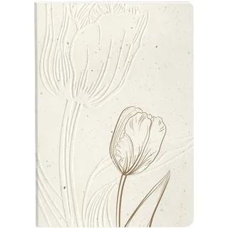 Clairefontaine 813069C - Notizbuch Tulip paper, mit flexiblem Einband DIN A5 14,8x21 cm, 64 Blatt, dots/punktkariert, 1 Stück