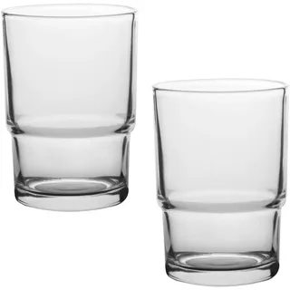 HANQ Zahnbürstenbecher, 2 Stück, Glas-Zahnputzbecher, Ersatz für Wandmontage, Zahnbürstenhalter, Mundspülbecher für Badezimmer-Zubehör (transparent)