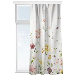 Bilderdepot24 Vorhang Gardine Aquarell Blumen Modern Blütenarrangement Türvorhang Raumteiler, Multifunktionsband (1 St), blickdicht, Samt, Schiebegardinen Schlafzimmer Wohnzimmer Schiebevorhang bunt 130 cm x 200 cm