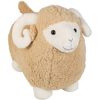 Idena 40209 - Plüschtier XXL Schaf in beige und weiß, mit kuscheligem Fell, für Kinder ab 3 Jahren, ca. 55 cm