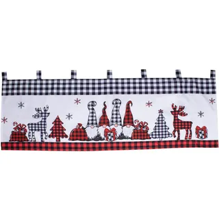 Mojawo X-Mas Scheibengardine Ösen 120 x 120 cm Mehrfarbig