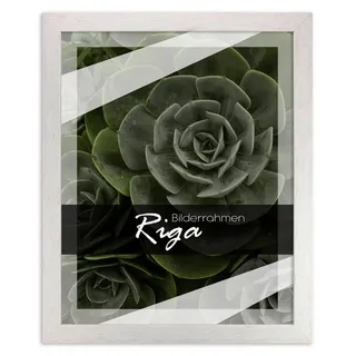 Einzelrahmen Bilderrahmen Riga, (1 Stück), 45x60 cm, Weiß Verwittert, Holz weiß 45 cm x 60 cm