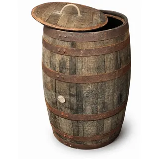 Temesso Whiskyfass 190 l Braun mit Deckel