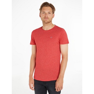 Tommy Jeans T-Shirt TJM SLIM JASPE C NECK Classics Slim Fit mit Markenlabel rot