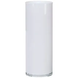 Vase Zylinder 40 cm Glas Weiß M (Medium)