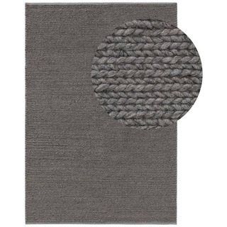 Wollteppich Uno, benuta, rechteckig, Höhe: 5 mm, Kunstfaser, Berber, Ethno-Style, Wohnzimmer grau 250 cm x 350 cm x 5 mm