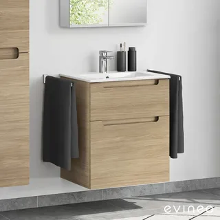 Evineo ineo5 Unterschrank B: 61 cm, 2 Auszüge, mit Griffmulde, für Duravit ME by Starck Waschtisch,, BE0365OA,