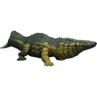 Mattel Jurassic World Wild Roar Stomatosuchus Dinosaurier-Actionfigur 16 cm, grün/mehrfarbig